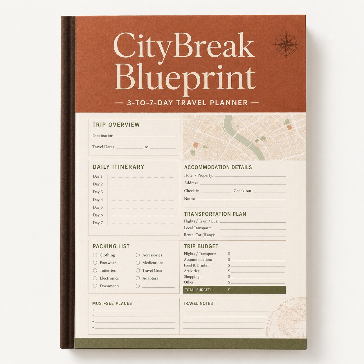 CityBreak 3–7 Day Travel Planner & Itinerary Bundle